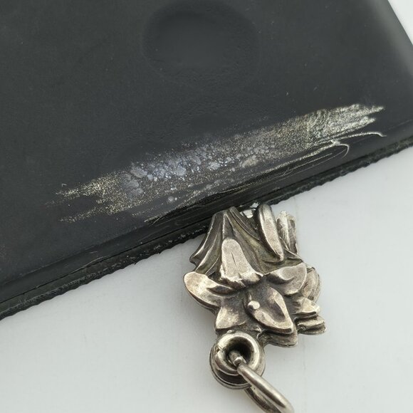 ORNATE ART DECO STERLING SILVER TRIPLE PART FLOWER RELIGIOUS CROSS CHARM 925 - Picture 12 of 12